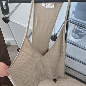 Free People Taupe Ribbed Tank